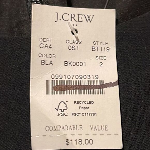 J Crew Factory NWT Belted Suiting Dress Size 6 in Black - Picture 5 of 6